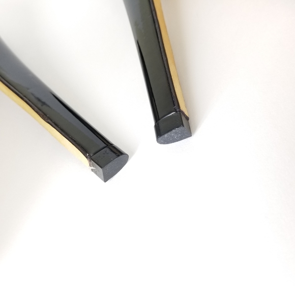 JIMMY CHOO Patent Leather Platform Heels Open Toe Stiletto Pumps Size 37 - Picture 12 of 16